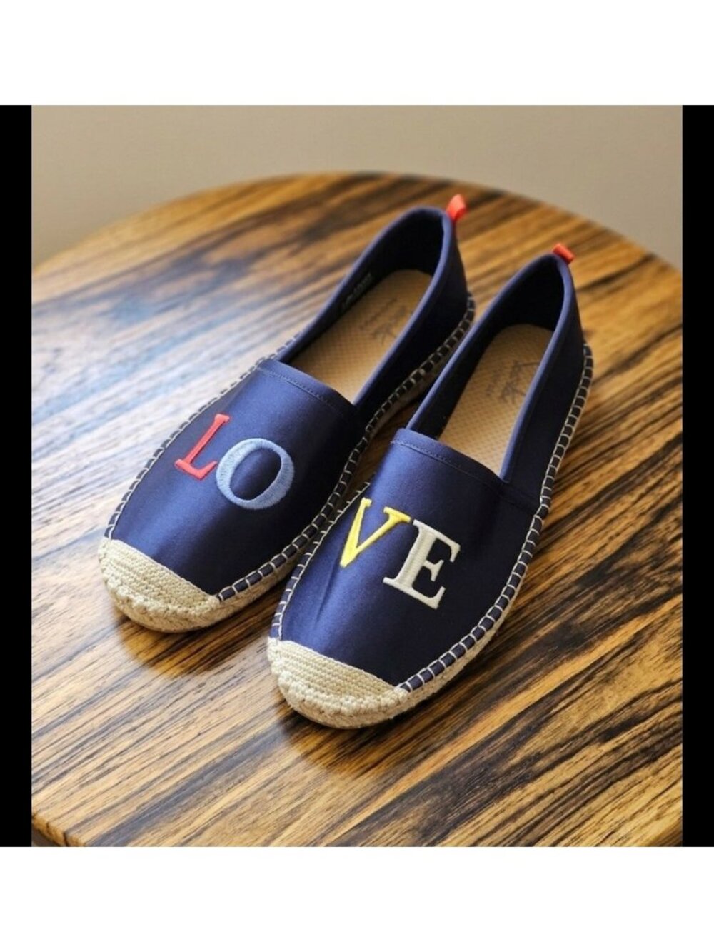 Sea Star Beachwear Espadrille Embroidered "LOVE" Slip On Water  Shoes Women 12